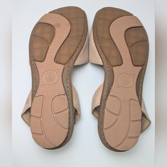 Born Trang Buff Beige Perforated Slingback Leather Sandals Womens Size 10 - Picture 9 of 14